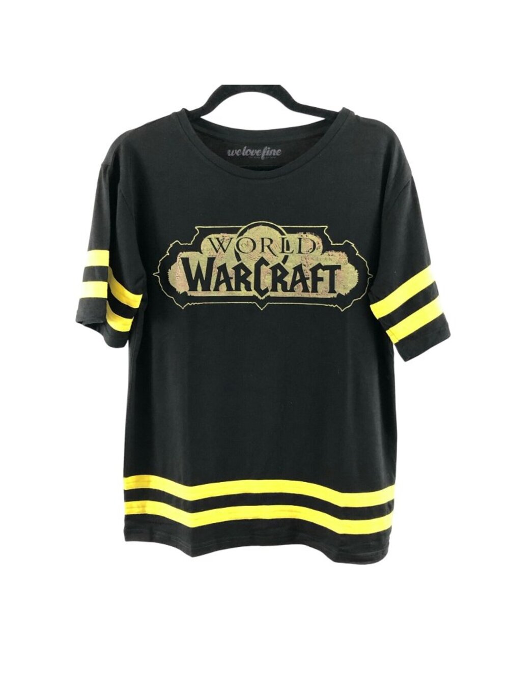 WeLoveFine World of Warcraft Womens T Shirt Top Black Yellow Size XXL